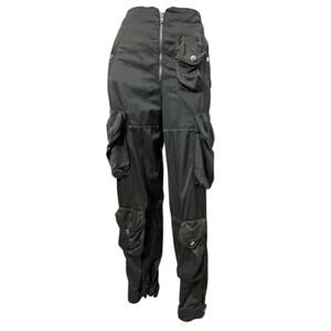 Acne Studios Percilia Shiny Cargo Trouser size EU 32 Grey Pockets Zippers